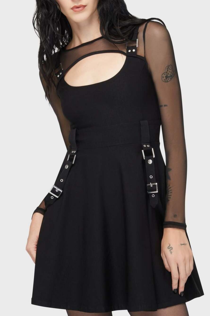 Killstar Krypt Keeper mini Dress
Kounter Kulture Skater Dress with Mesh Sleeves